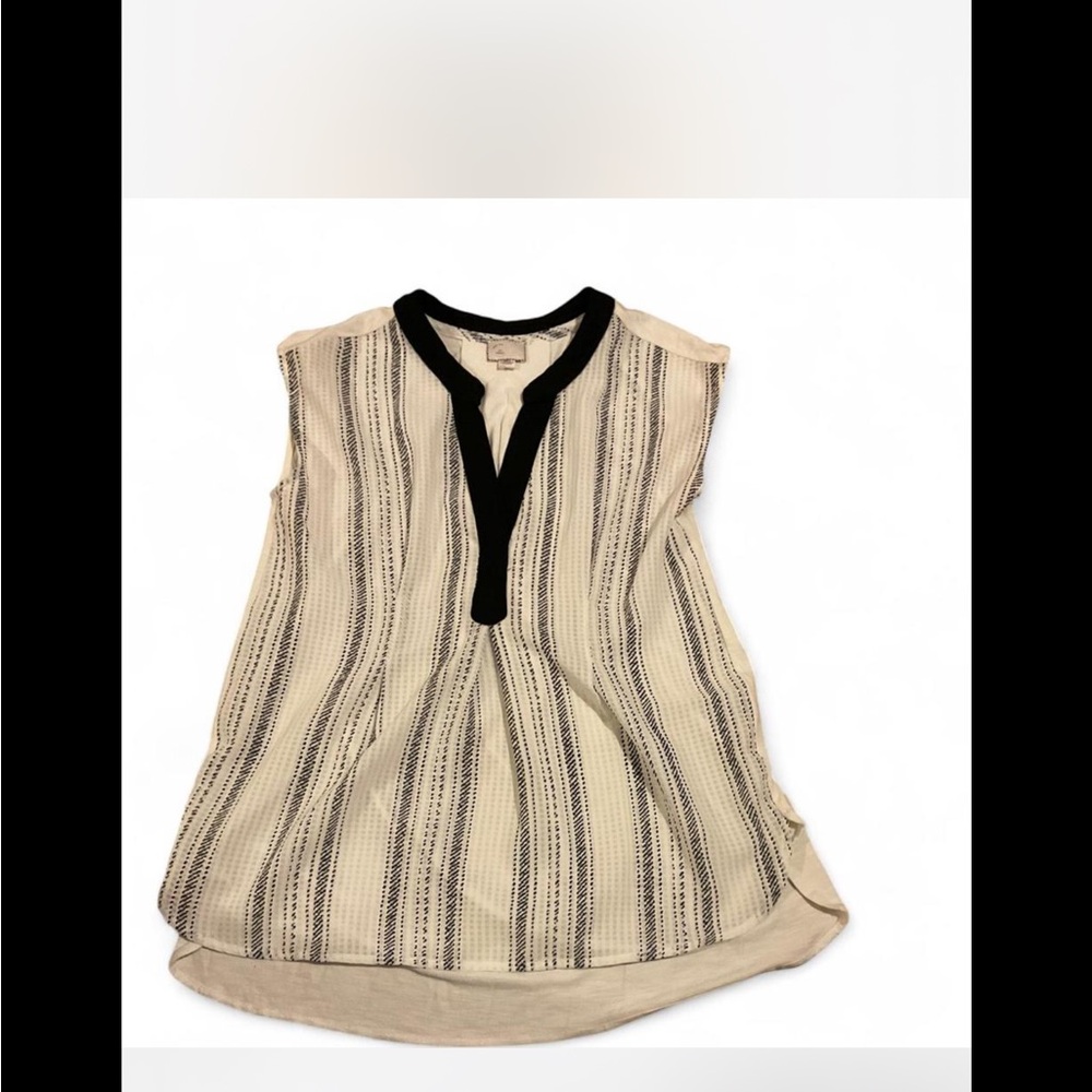 Anthropologie postmark Striped Sleeveless Top - Black and Cream